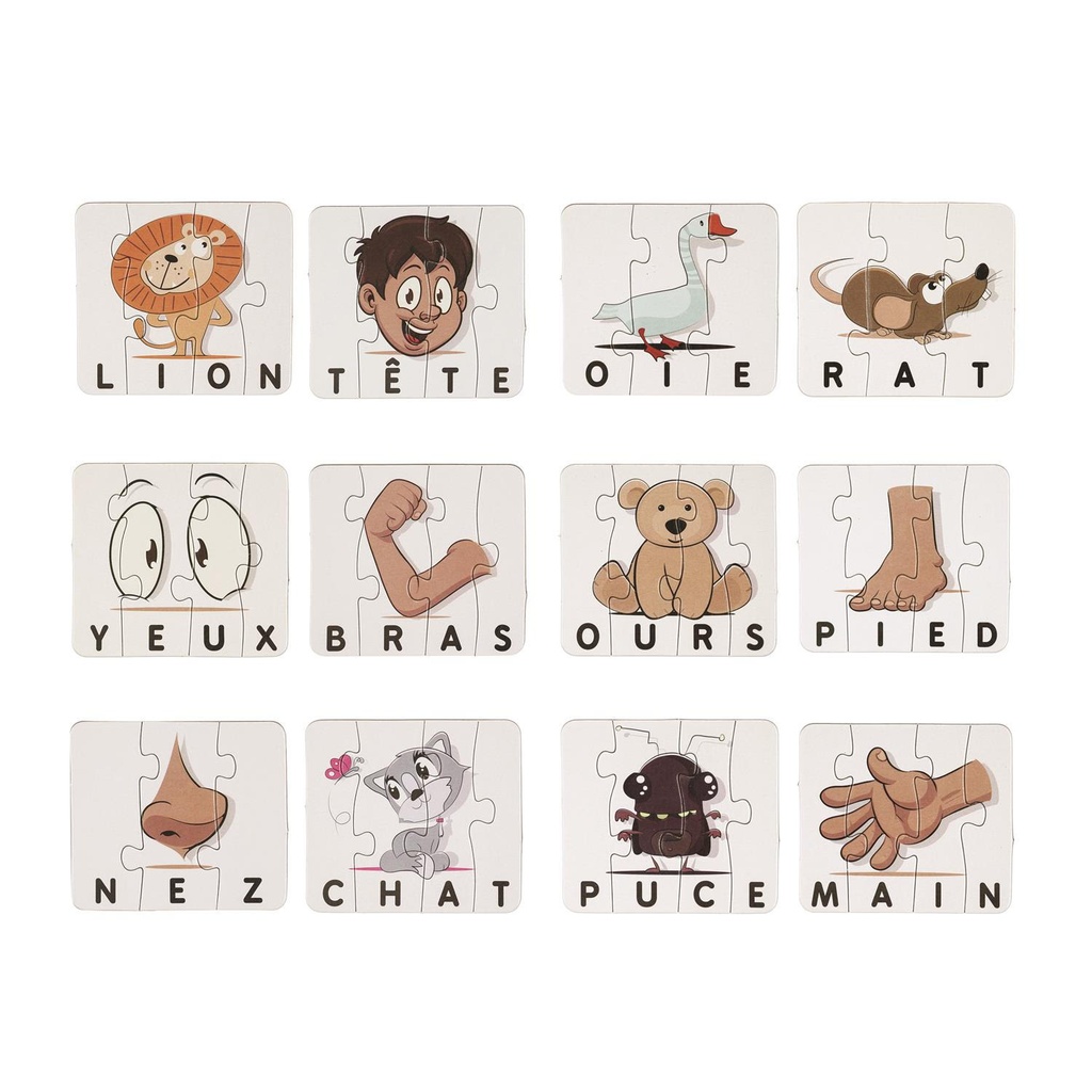 CARTE PUZZLE MOTS X12