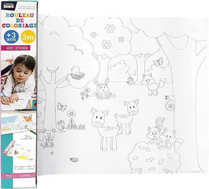 ROULEAU COLORIAGE 3M AVEC DEVIDOIR ANIMAUX
