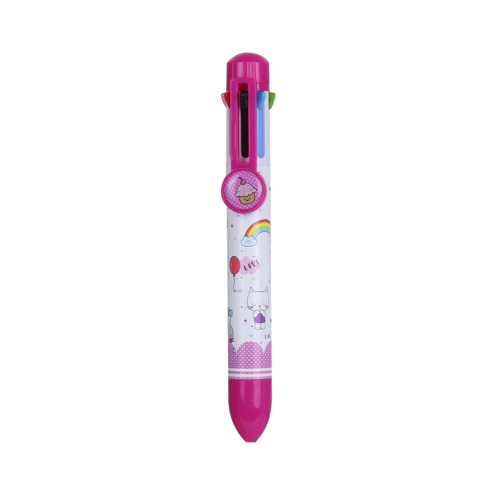 STYLO 8 COULEURS ROSE