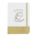 CARNET DE NOTES PAILLETTES LICORNE OR