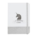 CARNET DE NOTES PAILLETTES LICORNE ARGENT