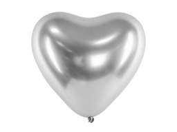 [CHB2-018-50] BALLON CHROMÉ ARGENTÉ COEUR