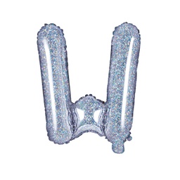 [FB2H-W-018] BALLON LETTRE « W » IRISÉ 35cm