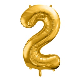 [FB1M-2-019] BALLON CHIFFRE « 2 » OR 86cm