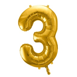 [FB1M-3-019] BALLON CHIFFRE « 3 » OR 86cm