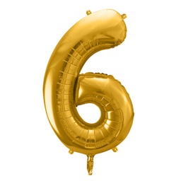 [FB1M-6-019] BALLON CHIFFRE « 6 » OR 86cm