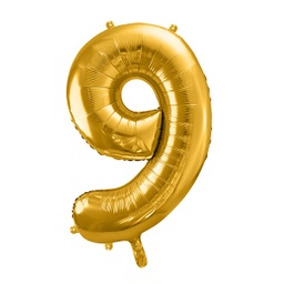 [FB1M-9-019] BALLON CHIFFRE « 9 » OR 86cm