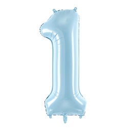[FB1P-1-001J] BALLON CHIFFRE « 1 » BLEU CIEL 86cm