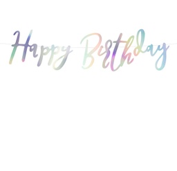 [GRL75-017] GUIRLANDE "HAPPY BIRTHDAY" IRISÉ