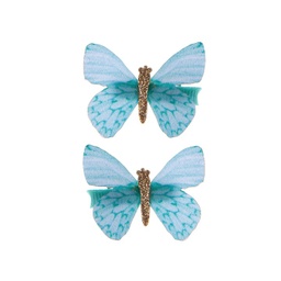 [88053B] BARRETTES PAPILLON BLEU