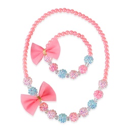 [86114] SET COLLIER &amp; BRACELET THINK PINK
