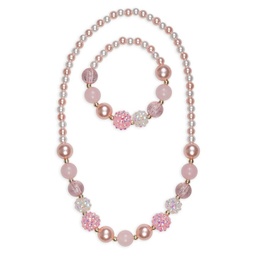 [86109] SET COLLIER &amp; BRACELET PINKY PEARL