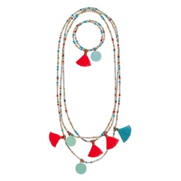 [86101] SET COLLIER &amp; BRACELET FANTASTIC TASSEL