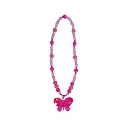 [86052F] COLLIER FANCY PAPILLON FUSCHIA