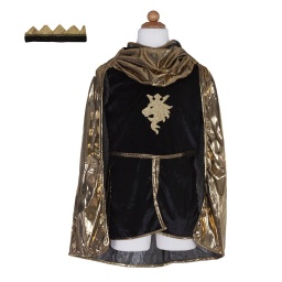 [61955] ENSEMBLE CHEVALIER OR AVEC TUNIQUE, CAPE ET COURONNE 5-6ANS