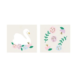 [193065] TATOUAGES DE CYGNE FLORAL