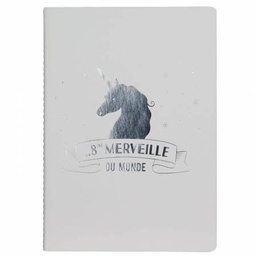 [DE5803AR] CARNET DE NOTES LICORNE ARGENT