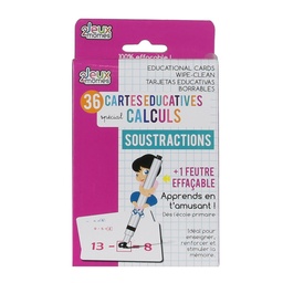 [EC3324S] CARTE EDUCATIVE EFFACABLE X36- SOUSTRACTIONS