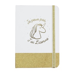 [EC5025] CARNET DE NOTES PAILLETTES LICORNE OR