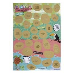 [EC5303A] POSTER A GRATTER "LE MONDE DES ANIMAUX"