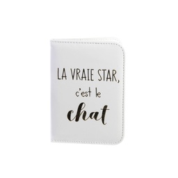 [VO1311BL] PROTEGE PASSEPORT CHAT BLANC