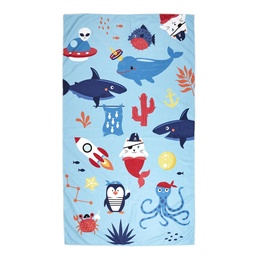 [VO1450BL] DRAP DE BAIN ENFANT BLEU